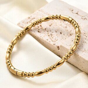 14K Gold Womens 7" Bangle Cuff Bracelet Ladies 14 Karat Silver New Jewelry